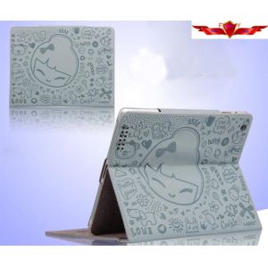 New Magic Girl Version Cartoon Ipad 2/3/4 Cases Embosed PU Smart Sleep Multi