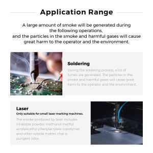 Portable Mini Fume Extractor Unit | FES80S Desktop Smoke Absorber for Laser