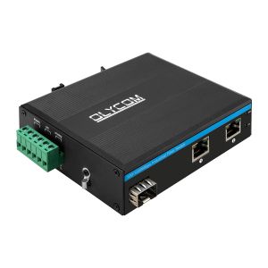 3 Port Gigabit Fiber Optic Media Converter 2KM-120KM 12v 24v Industrial Switch