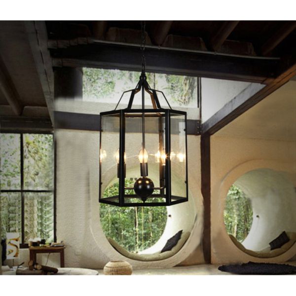 Vintage Led Candle Chandelier Black Candlesticks Bird Cages Living Rroom Loft Black Chandelier(WH-CI-125)