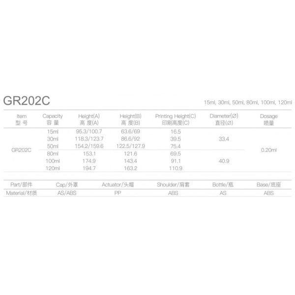 Universal Empty Foundation Pump Bottle For Lotion Cream Serum Makeup Pump Bottle GR202C