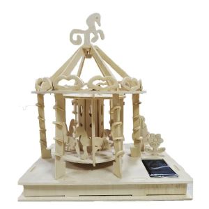 China Desk Decor Wooden Educational Toy Wooden Playground Toys Solar Powered on sale