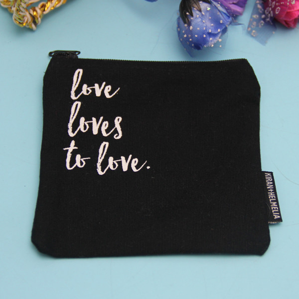 Small Size Natural Color Zipper Makeup Bag , Jewelry Blank Canvas Zipper Pouch