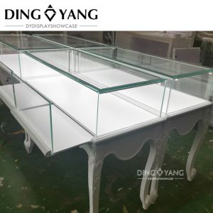 Custom Full White European Style Wood Jewelry Showcase No Installation And Can