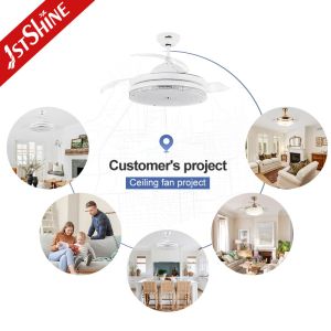 Standard Wind 42-inch Retractable LED Ceiling Fan for Home Office and Space