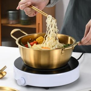 Kitchen Gold Instant Noodle Pot Home Use Stainless Steel Material