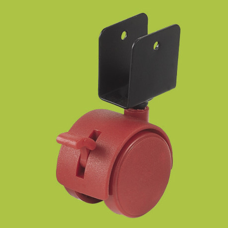 Quality Red furnitur caster wheel clamp platen casters with brake wholesale
