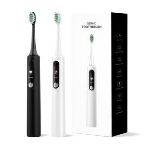 China USB Rechargeable Ultrasonic Electric Toothbrush With 2 Brush Head 6 Modes on sale