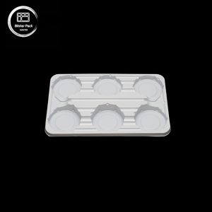 China PET Thickened Disposable Transparent Takeout Tray With 3-Section Coffee Cup Holder, Plastic Tray For Yogurt And Beverage on sale