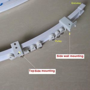 Bendable Window Curved Curtain Rod Plastic Metal Alloy Track Rail Ceiling or