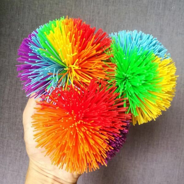 Colorful Monkey Stress Ball Silicone Fluffy Ball Stringy Silicone Koosh Ball