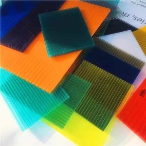 PC Hollow Sheet 2 Faces UV Coated Circular Edge Amber Clear Roofing Sheet 8mm