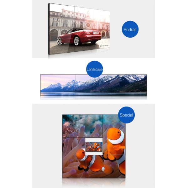 Wall Mounted 1 * 3 LCD Video Wall Screen Uitra Thin For Runway Show Fashion Shops