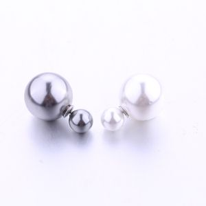 Hot Selling Paragraph Candy Color Round Ball Earring Double Side Shining Stud