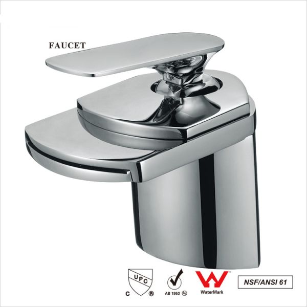 Quality Deck mount waterfall bathroom sink faucet Single Handle 360 Swivel wholesale