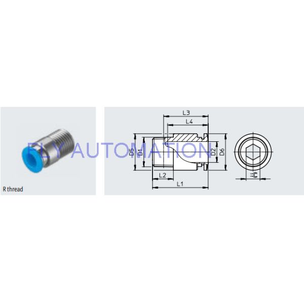 153012 4052568031190 Pneumatic Tube Fittings Push In QS-1/8-4-I