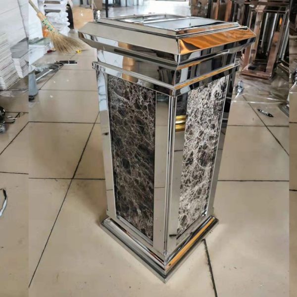 2024 the New Listed Lobby Bin Office High-grade Classical Royal Seat Ash Bucket Waste Bin Stainless Steel Hotel Trash Can