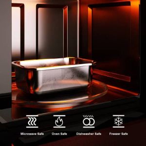 Microwave and Oven Safe Stainless Steel 304 or 316 Food Storage Container with