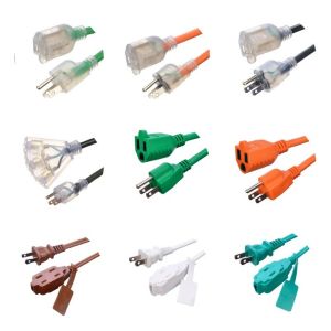 15FT Green Outdoor Extension Cord with 3 Prong Grounded Plug and 3 Electrical