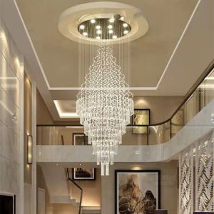 AC265V Raindrop Metal Crystal Pendant Light Chrome Plated