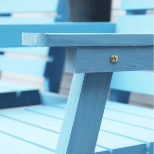 Outdoor Courtyard Solid Wooden Double Chair Bench with Table Enjoy Your Patio in