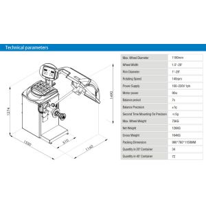 Wheel balancer alignment machine for passenger vehicle