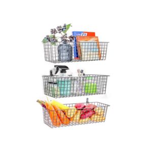 China 500mm Length 300mm Width Wall Mounted Wire Storage Baskets For Kitchen on sale
