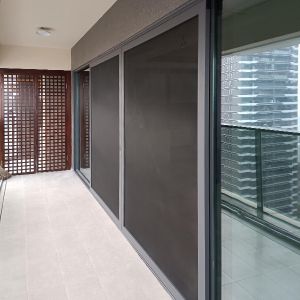 Modern Single / Double Glazing Mesh Sliding Retractable Door