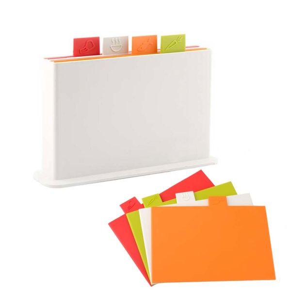 BPA Free 4-Piece Plastic Cheese Chopping Cutting Board with Antimicrobial Protection