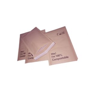 Kraft Bubble PBAT Biodegradable and Compostable Bags With Self Sealing