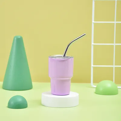 Cheap Cute Shot Glasses With Straw 2 Oz , Mini Shot Tumbler With Lid And Straw , Kawaii Insulated Tumblers For Espresso Coffee Spirits Cute Stuff Funny for sale