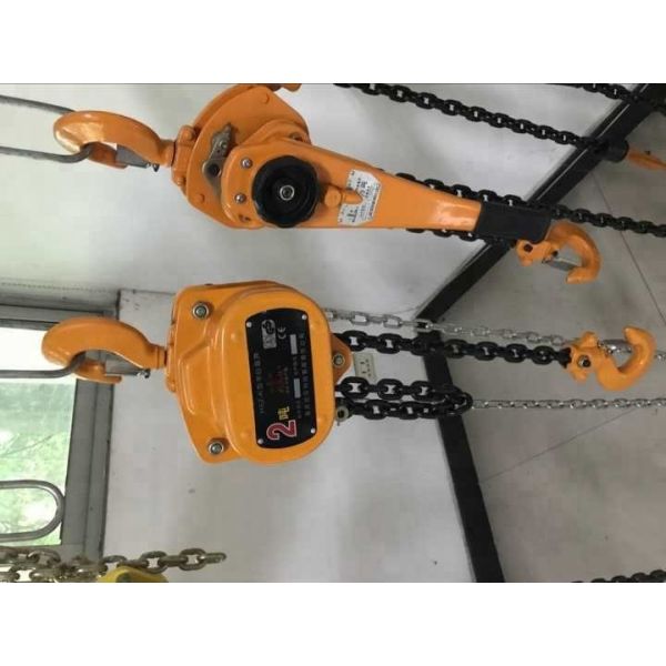 CE GS Lifting Load Chain Block Hoist Orange Color Trolley Attached Non Rust