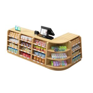 Customizable Stainless Steel Supermarket Checkout Counter With Conveyor Belt