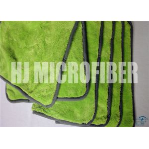 Green Plush Buffering Towel / High Absorbtion Microfiber Dusting Cloth For