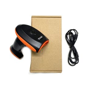 Orange Handheld Barcode Reader With Multi Language