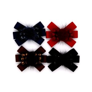 Ribbon coloured bow-tied shoe flower,Handmade footwear ornaments and flower