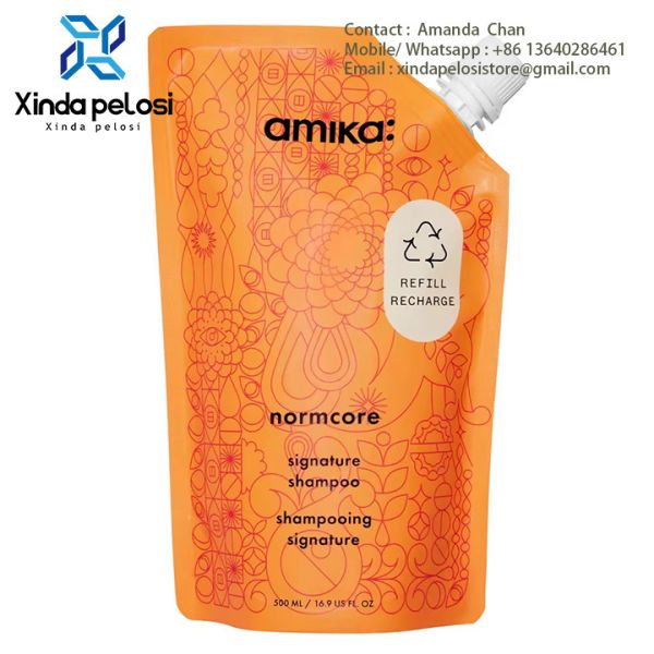 Quality Custom Printed Stand Up Liquid Soap Shampoo Packaging Bag Shower Gel Spouted Pouch wholesale