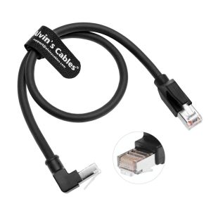 Alvin's Cables Cat6 Shielded RJ45 Cable 1ft Down Angle for PLC Robotics