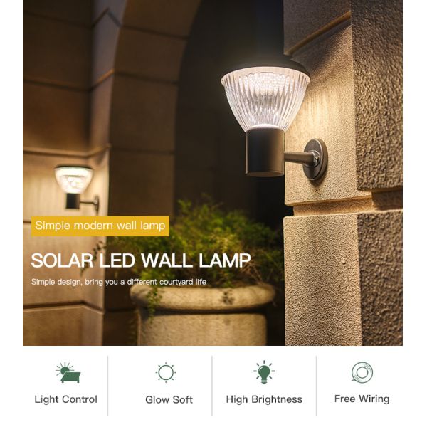 3500K 3.2V Wall Mounted Solar Light With Monocrystalline Silicon Solar Panel
