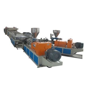 Cheap Wood Plastic Composites WPC Foam Sheet Extrusion Line , Plastic Sheet Extruder With Two Conical Screws for sale