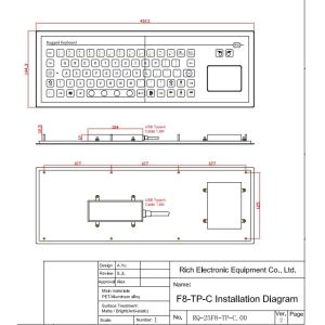 PET Panel Mounted Keyboard Industrial Custom Membrane Keyboard With Touch Pad