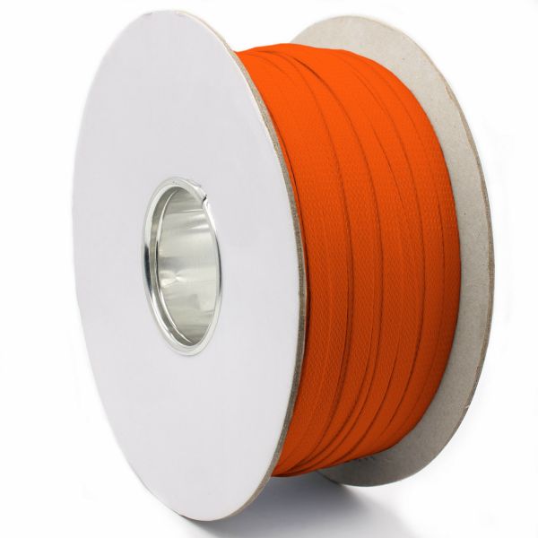 Orange Color Light Weight PET Expandable Braided Sleeve Flexible And Abrasion