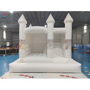 China Wedding Jumping Castle Bounce House With Pool Inflatable White Bouncy House on sale
