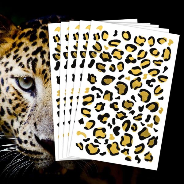 Quality Cross Mirror Face Cheetah Cat Whiskers Leopard Tattoo Sticker New Print Paper Body Application with Hot Stamp for Halloween wholesale