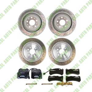 For Maserati Ghibli SQ4 Quattroporte AWD Front & Rear Brake Pads & Rotors Set 2017 + OEM 670030935 670035019 673010331 673012377