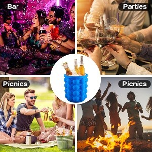 Silicone Ice Bucket Ice Cup With Lid Easy Releaser Ice Cube Mold Ice Trays Ice