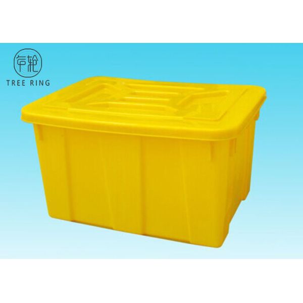 Quality Commercial Colored Plastic Storage Totes With Lids / Cover Stacking And Nesting wholesale