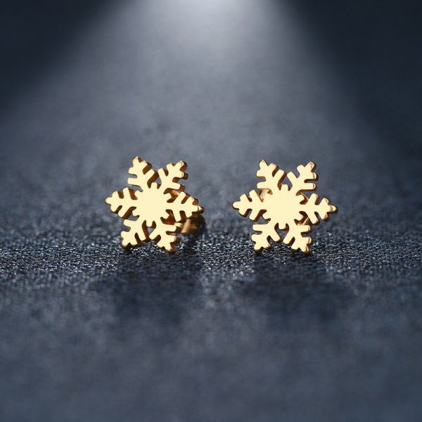 Stainless Steel Stud Earring For Women Man Snow Gold And Silver Color Lover's Engagement Jewelry Drop Shipping