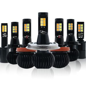 H1 H3 H4 H7 H8 H11 9006 880 Led Flash Light Bulb Two Color Universal Led Fog