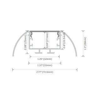 IP20 Suspend Aluminium Track LED Channel PMMA PC